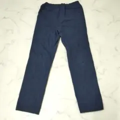 訳ありノースフェイス キッズ ストレッチパンツ 120 デニム ネイビー ロゴ付