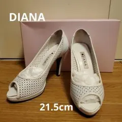 【DIANA 】✨️美品ホワイトオープントゥハイヒール21.5cm