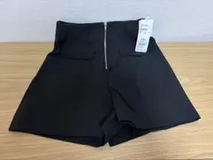 ジッパー付 ショートパンツ ブラック