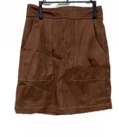 LOWRYS FARMブラウン ポケット付き ひざ上スカート