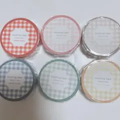 ③【バラ売り可】パピアプラッツ さん マスキングテープ チェック No.1 ③【バラ売り可】パピアプラッツ さん マスキングテープ チェック No.1