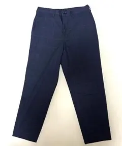 美品 GU イージーアンクルパンツ ネイビーチェック メンズ M