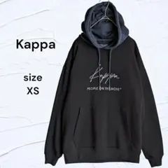 美品☆ Kappa 黒 パーカー プルオーバ― XS オ―バ―サイズ ゆるダボのサムネイル
