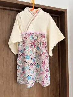 ベビー袴はかまロンパース　花柄　90センチ