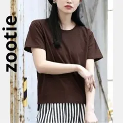 zootie 汗が染みない！シンプルTシャツ ブラウン　Mのサムネイル
