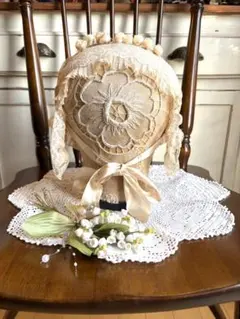 ♡フランスアンティーク　レースヘッドトルソー　ブドワールロココボネット　セット品 フランスアンティーク レースヘッドモールド ブドワール ロココ