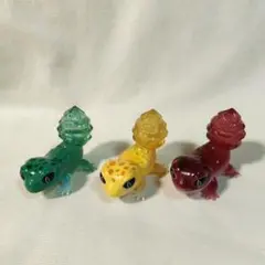 クリスタルレオパ フィギュア 3個セット まとめ ガチャ トカゲ