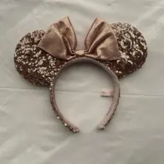 Disney ディズニー スパンコールミニー カチューシャ ピンクゴールド