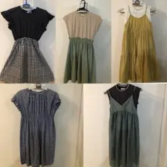 子供用　サイズ140 半袖ノースリーブワンピースセット 5点