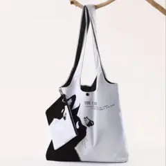 ☆黒猫ちゃんと蝶々　エコバッグ・トートバッグ ポーチ付き　猫・ねこ・ネコ柄☆