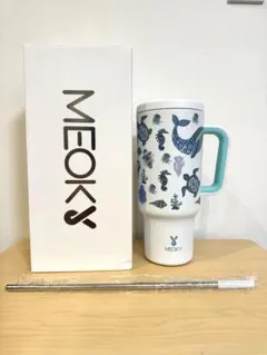 MEOKY タンブラー 大容量 ストロー付き 40oz