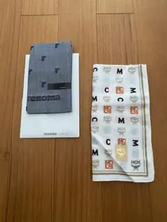 新品renoma グレー ハンカチ & MCM ホワイト ハンカチ 2枚セットのサムネイル