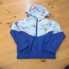 NIKE フード付きナイロンパーカー XS 青/白