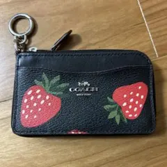 coach コーチ 正規品 パスケース コインケース いちご キーリング