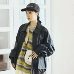 FREAK'S STORE フェイクレザーブルゾン ブラック