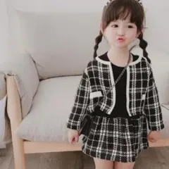 あ*）様 【新品未使用】ツイードジャケット＋ワンピースセット 120 キッズ 卒