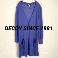 美品【ヴィンテージ】ロングカーディガン M 無地 羽織 Vネック ポケット 薄手