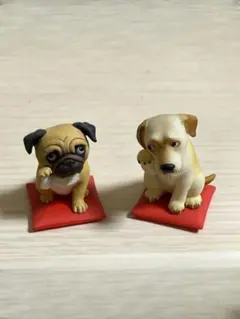 犬 ミニチュアフィギュア 2体セット