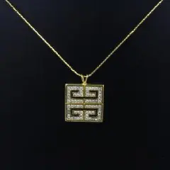 ◇美品 GIVENCY ネックレス ゴールド ヴィンテージ 4G×ラインストーン