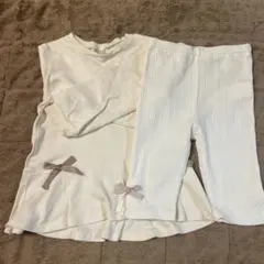 【プティマイン】長袖トップス&短めリブレギンスセット 110cm