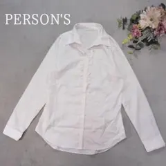 【パーソンズ】 フリル付きホワイトシャツ Mサイズ 薄ピンクのサムネイル