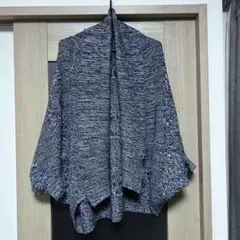 カーディガン 七分袖 白紺 F