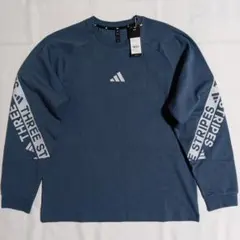 新品 adidas長袖Tシャツ くすみブルーカラー