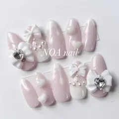 韓国　量産型　スナ系　フレンチガーリー　地雷　ネイルチップ　ワンホン