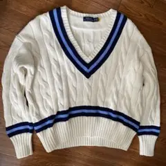 美品⭐︎POLO RALPH LAUREN レディース　チルデンニット　Vネック