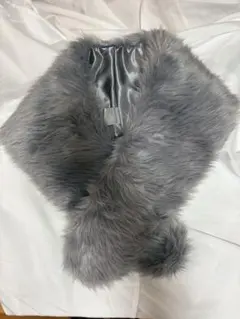 グレー フェイクファー ショール