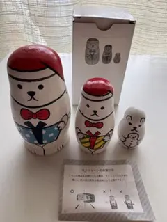 しろくま★サンタ★マトリョーシカ 3体セット
