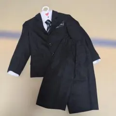 ■ジュニア　フォーマルウェア　ブラックストライプ　5点セット　入学式など　110