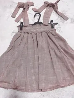 【新品】Ank Rouge サスペンダー付きチェックスカート