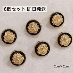 新品 黒と金の装飾ボタン 6個セット西洋風 ヨーロッパ風