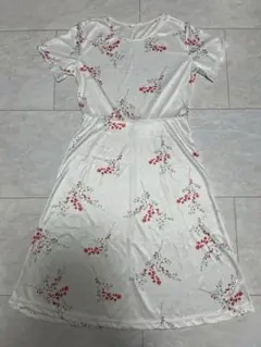 花柄 半袖 Aラインワンピース