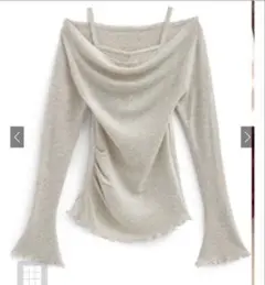 GRLレイヤード風オフショルニットトップス ac2508