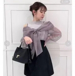 SNIDEL スナイデル リボンシャツキャミセットニット - メルカリ