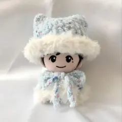 ぬいぐるみ ぬい服 ちびぐるみ ハンドメイド 編み物 猫耳ニット帽 ポンチョ