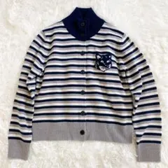 24FW✨メゾンキツネ ビッグフォックスヘッド ハイネック カーディガン L