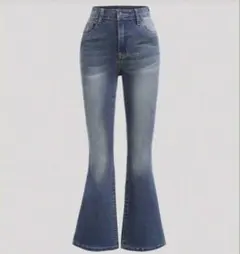 Y2K レトロウォッシュ ストレッチデニム フレアレッグジーンズ