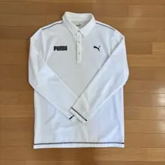 PUMA ホワイト 長袖ポロシャツ XL