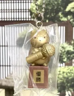 夏目友人帳 ニャンコ先生 フィギュア 優勝トロフィー キーホルダー カラオケ 金