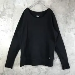 B214古着　トレーナー　スウェット　黒　無地　90s Y2K