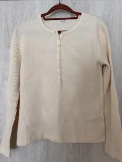 美品　FREAK'S STORE アイボリー ワッフル長袖トップス　サイズF 春