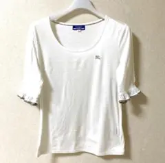 BURBERRY BLUE LABEL 半袖カットソー袖口フリル付きホワイト38