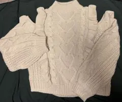 【最終価格】Ank Rouge パール オフショル セーター ピンク