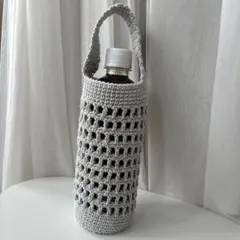 ペットボトルホルダー ハンドメイド ライトグレー コットン