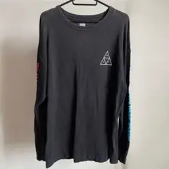 HUF ブラック 長袖カットソー　ロンT
