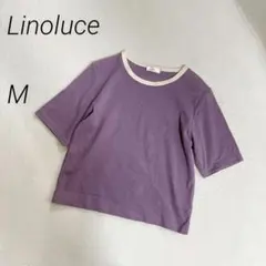 Linoluce リンガーTシャツ リブ 半袖 ショート丈 バイカラー コットン