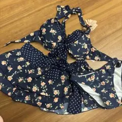 ネイビー花柄水着・ビキニ
